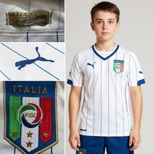 Puma Italy Euro 2016 Away Football Jersey FIGC Italia World Cup Youth Boys S